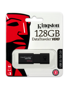 Kingston Technology DataTraveler 100 - 128GB USB 3.0 (3.1 Gen 1) Type-A Nero unità flash USB 2