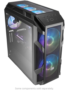 Case MasterCase H500M, 2x USB3, Audio In&Out, 2x 2.5/3.5+ 2x 2.5, 2x 20cm RGB Front Fan + 14cm Rear Fan, Rad. Supp., NO PSU 2