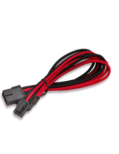 Cavo Sleeved per Alimentatore Interno 0.25M Pci-E (8-Pin) Pci-E(6+2 Pin) Nero/Rosso