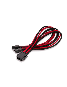 Cavo Sleeved per Alimentatore Interno 0.3M ATX CPU EPS (8-Pin) (4+4pin) Nero/Rosso
