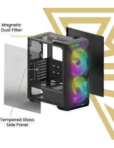 GAMDIAS CASE APOLLOM1 MID TOWER 2 RGB FAN VETRO TEMPERATO