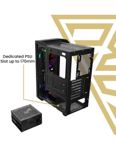 GAMDIAS CASE APOLLOM1 MID TOWER 2 RGB FAN VETRO TEMPERATO 2