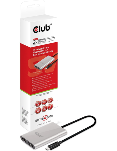 Club3D Usb-C Thunderbolt 3 to Dual Displayport 1.2 Dual Monitor 4K 60Hz