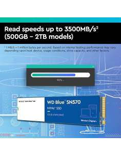 SSD WD Blue 500GB SN570 NVME M.2 PCI Express Gen3 x4 WDS500G3B0C 2