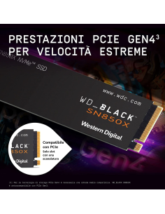 SSD WD Black 2TB SN850X Gaming NVME M.2 PCIe WDS200T2X0E PCIe 4.0 x4 2