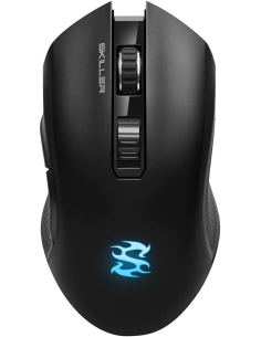 Sharkoon SKILLER SGM3, Mano destra, Ottico, Wireless + USB, 6000 DPI, Nero