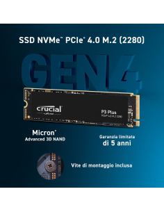 SSD Crucial 4TB P3 Plus CT4000P3PSSD8 PCIe M.2 NVME PCIe 4.0 x4 2