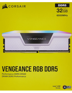 Memoria Ram DDR5 32GB KIT 2x16GB PC 6000 Corsair Vengeance RGB CMH32GX5M2E6000C36W  weiß
